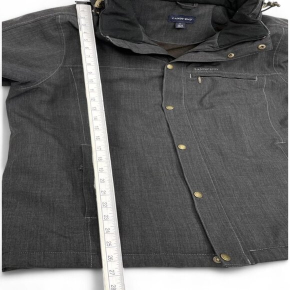 Land's End Men's Jacket Removable Hood Insulated Gray Winter Coat Parka Large - Picture 7 of 13
